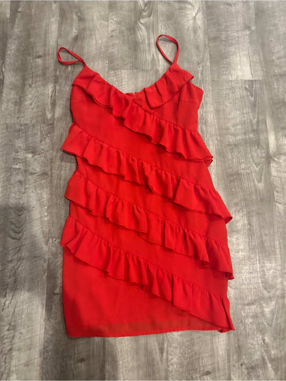 Nasty Gal Red Ruffle Mini Dress